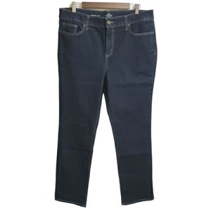 St. John's Bay Blue Denim Straight Leg Jeans Women's Size 14